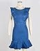 MYHALF Women's Casual Round Neck Ruffle Trim Sleeveless Denim A Line Mini Dress (Blue)