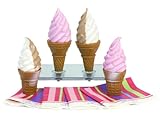 Sophia's Ice Cream Cone 8 Pc. Set for 18 Inch Pretend Play for Dolls, Includes 4 Ice Cream Cones & 4 Paper Napkins. Doll Play Food of 2 Flavors Strawberry and Chocolate & Vanilla Swirl