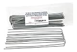 Pinnacle Mercantile 20-Pack 12 Inch Garden Stakes Galvanized Landscape Staples Heavy Duty Anti Rust Ground Anchor Fence Pegs Strong Durable Steel USA ...