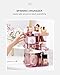 Upgraded Makeup Organizer 360º Smooth Spinning Sturdy Acrylic (NOT PLASTIC) Cosmetic Storage Display Case for Brushes Lipsticks Rings-Free Returnless Replace Warranty (Pink)