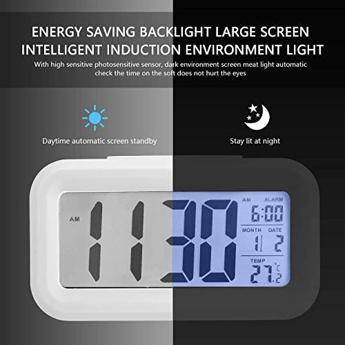 Akshar creation Plastic Digital Smart Backlight Alarm Clock with Automatic Sensor, Date and Temperature (Multi)