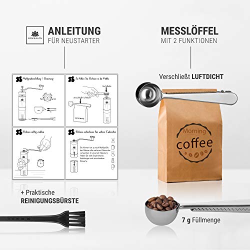 LÖWENKÖNIG® MOKKALOV Edition - Kaffeemühle manuell mit Keramik-Kegelmahlwerk I Kaffeemühle Hand - Handmühle aus… – Bild 5