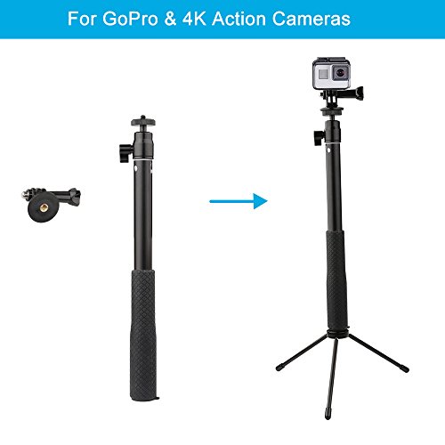 YiSeyruo-Selfie-Stick-Extendable-Monopod-with-Tripod-Stand-for-GoPro-Hero-543321Session-Samsung-Gear-3604K-Action-Camera-Ricoh-Theta-S-Olympus-M15-Camera-360fly-4K-YI-4K-and-Cell-Phones