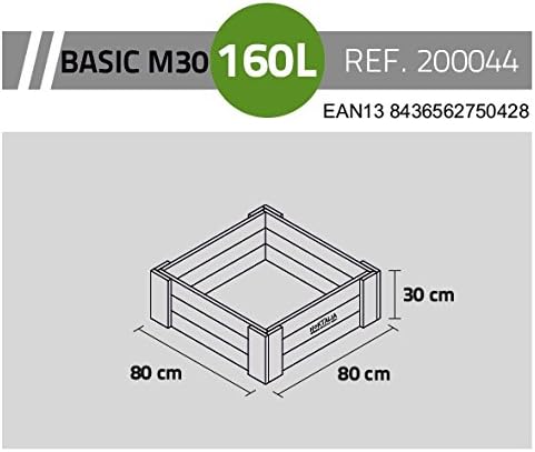 Hortalia Huerto Urbano Jardinera BOX BASIC M30 80x80x30 160 l ...