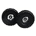 Mxfans 4PCS Black Rubber Inflatable Tires & 2.2 Inch Hex Hub Style Wheel Rim With Inflator Alloy Beadlocks for RC1:10 Largefoot Rock Crawler
