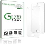 iPhone SE Glass Screen Protector, amFilm Screen Protector for iPhone SE, 5, 5S, 5C Premium Tempered Glass Screen Protector(2-Pack)
