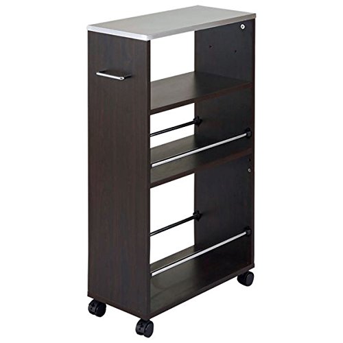 即日出荷 ステンレス製 スリムワゴン キッチン収納 ダークブラウン 幅24cm キャスター付き メラミン樹脂 キッチン ダイニング 生活用品 インテリア 雑貨 インテリア 家具 収納家具 その他の収納家具 Top1 Ds Ah 簡素パッケージ品 B07f8vdndn