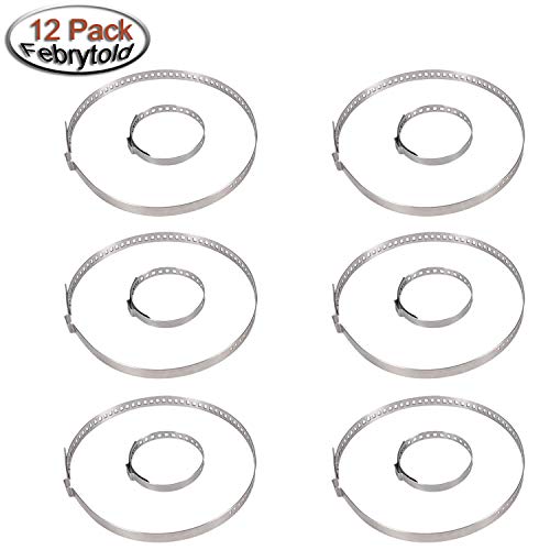image for Febrytold 12 Pcs CV Boot Clamp, 6 Pcs Small and 6 Pcs Large Stainless 
