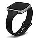 Kmasic Compatible Fitbit Versa Bands, Narrow Slim Soft Silicone Small Replacement Wristband for Fitbit Versa/Versa Lite Edition Women Men, Black, Large