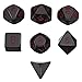 EBOOT 7-Die Polyhedral Dice Compatible with DND Dice Set Dungeons and Dragons with Black Pouch (Black)