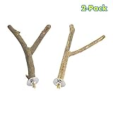GNB PET 2 Pack Bird Perch Parrot Natural Wood Fork Stand Perch (5.9 Inches to 7.87 Inches), Birdcage Stands Platform Pet Bird Toys with Stainless Steel Washers