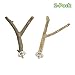 GNB PET 2 Pack Bird Perch Parrot Natural Wood Fork Stand Perch (5.9 Inches to 7.87 Inches), Birdcage Stands Platform Pet Bird Toys with Stainless Steel Washers