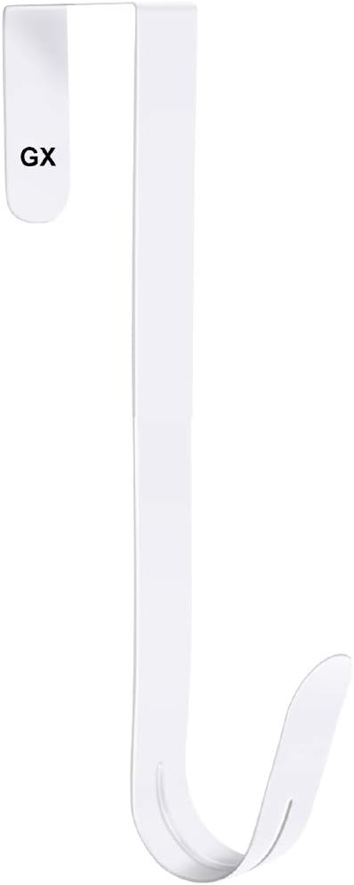 GameXcel 12" Wreath Hanger for Front Door - Large Wreath Metal Hook for Christmas Wreath Over The Door Hanger White: Home & Kitchen