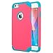 ULAK iPhone 6S Case,iPhone 6 Case, Slim Dual Layer Soft Silicone & Hard Back Cover Bumper Protective Shock-Absorption & Skid-Proof Anti-Scratch Hybrid Case, Rose Pink/Blue