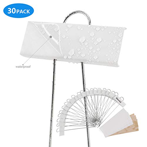 Wanapure 30 Pack Metal Plant Labels with 60Pcs Rainproof PET Film & Label, 10.7″ Weatherproof Large Iron Garden Markers, Marking Protection Reusable Gardening Planting Seedling Signs Nursery Tags