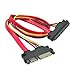 22-pin (7+15) SATA Male to Female Data and Power Combo Extension Cable - Slimline SATA Extension Cable M/F - 20inch (50cm)