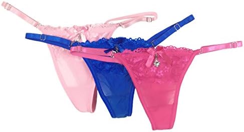 Guibao Women's Sexy Temptation Thong Panty Bikini Briefs Adjustable Size Pack of 3