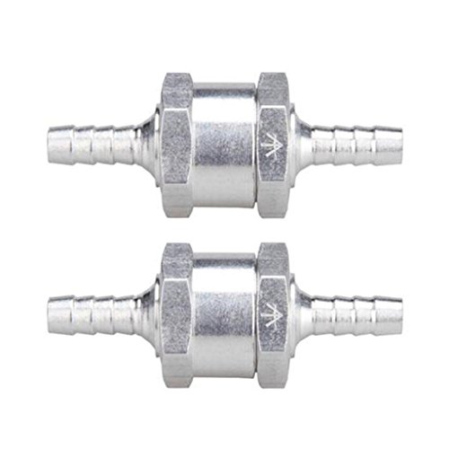 Excelvan 2 Packs 6MM/0.24Inch 1/4” Chrome Aluminium Fuel Non-return One Way Check Valve Oil Petrol Diesel Marine Water
