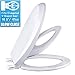 CROWNSTARQI Slow Close Elongated Bowl White Toilet Seat for Adult/Toddler Magnetic Stay Tight No Slam