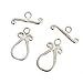 5 Sets Silver Raindrop Teardrop Toggle Clasp T-Bar Closure 20mm Sterling Silver Plated Brass for Jewelry Craft Making CF23