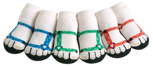 JazzyToes Infant and Baby Cotton Socks, Set of 3 Pairs (12-24M, Trekkers)