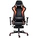 Giantex Gaming Chair Racing Chair High Back Reclining Lumbar Support, Headrest and Footrest Office Swivel Computer Task Desk Gaming Chair (Orange)