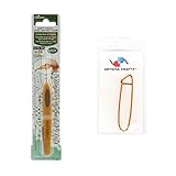 Clover Needlecraft Soft Touch Steel Crochet Hook Size 14/.5mm Bundle with 1 Artsiga Crafts Stitch Holder 1027