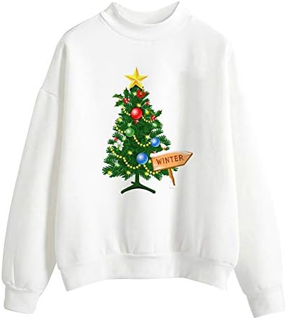 Clearance Sale for Women Tops.AIMTOPPY Women Christmas Print Long Sleeve Ladies Blouse Pullover Tops Shirt Sweatshirt