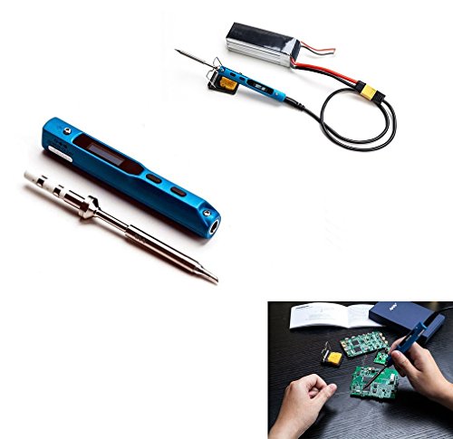 TS100 Mini Soldering Iron, Programmable Electric Portable Smart Digital OLED Soldering tools, Original High Frequency for Precision Component Maintenance with TS-I tip, 65W, Blue