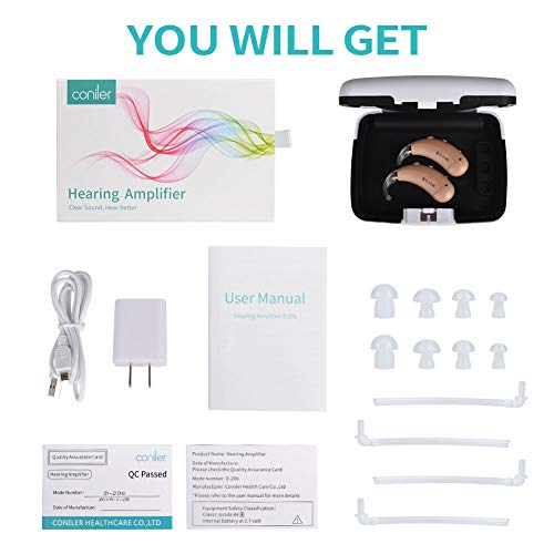 Coniler Hearing Amplifier for Adults and Seniors,Rechargeable Digital Hearing Aids Fit Both Ears with Dynamic Compression for Noise Reduction 2Packs - Thumbnail 7