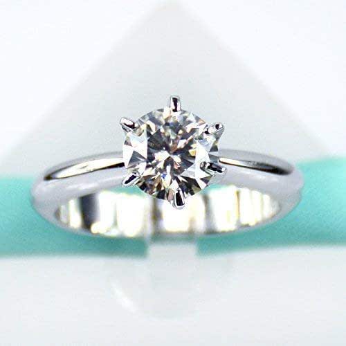 1Carat Moissanite Diamond Solitaire Engagement Ring Handmade