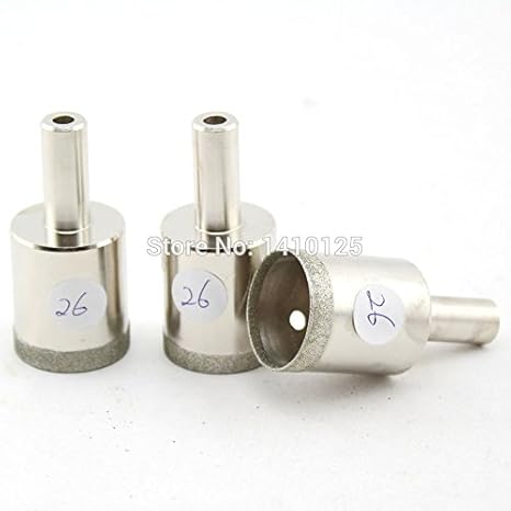 Generic 3Pcs 26mm 1-1/32" inch Lapidary Super-thin Diamond Coated Core Drill Bit Hole Saw 0.6mm Rim Save Materials for Jasper Gems Agate