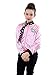 NEWCOS Pink Ladies Jacket for Child 50S T Bird Danny Pink Satin Jacket Halloween Costumes Little Girls' Coat Size 6-14 (10, PINK)