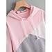 Keepfit Women Patchwork Hoodie Sweatshirt Crop Tops Jumper Hooded Pullover Blouse