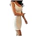 ReachMe Womens Basic Stretchy Cami Slip Dress Tunic Bodycon Strap Long Tank Top(2 White M)
