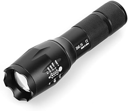 Ultra Bright Led Tactical Flashlight 1000 Lumens Portable Waterproof 5 Mode Zoomable XML T6 LED 18650 Flashlight Focus Torch Lamp Adjustable for Emergency-Security-Camping-Hiking-.Hunting and Survival