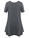 BELAROI Womens Plus Size Tunic Tops Summer Short Sleeve Loose Fit T Shirt Casual Blouse Swing Flowy Tunics for Leggings(2X,Deep Gray)