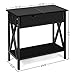 Giantex Console Table with Hidden Storage,Flip Top and Shelf Sofa Side Table for Entryway, Living Room, Office and Bedroom, Multifunctional Accent Corner Couch End Table (Black)