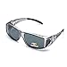 LVIOE Wrap Around Style Polarized Sunglasses to Wear Over Regular Prescription Glasses with UV 400 Protection for Men & Women Activities (Grey Frame Grey Lens fit over glasses)