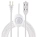 GE Extension Cord with Footswitch 3 Outlet Extension Cord with Multiple Outlets with On Off Switch Perfect for Work from Home Essentials 12ft Power Cord 16 Gauge UL Listed White 39607