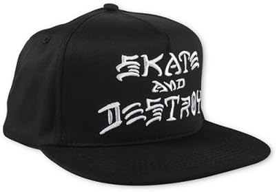 Thrasher Skate and Destroy Adjustable Skateboard Hat Cap (Black, One Size)