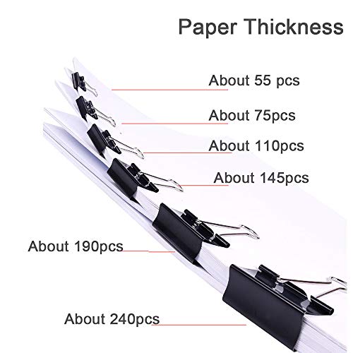 MOKAOU Binder Clips 130pcs Heavy Duty Small, Medium, Large Sizes, Paperwork and Document Clamps - Thumbnail 6