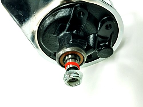 SBC Chevy Chrome Saginaw Style Power Steering Pump w/Bracket & Chrome Pulley