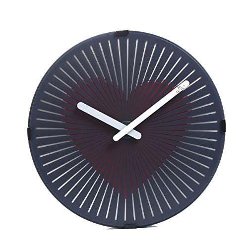 HORO - 12 inch Metal Wall Clock (Dial Rotates and Heart Beating Constantly,Black Frame,Imported) (HMC810)