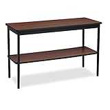Barricks UTS1848WA Utility Table With Bottom Storage Shelf, Rectangle, 48w x 18d x 30h, Walnut
