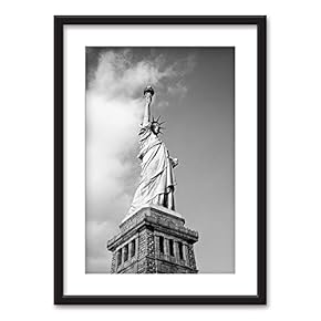 Framed City View Art in Black Picture Frames White Matting