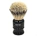 Parker Safety Razor 100% Silvertip Travel Shave Brush - Black Handle