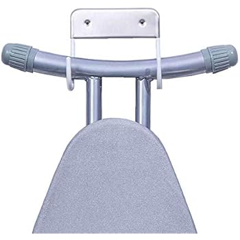HAI+ Wall Mount Ironing Board Hanger and Holder, Home Intuition Over The Door Ironing Board Organizer, for Laundry Rooms(White)