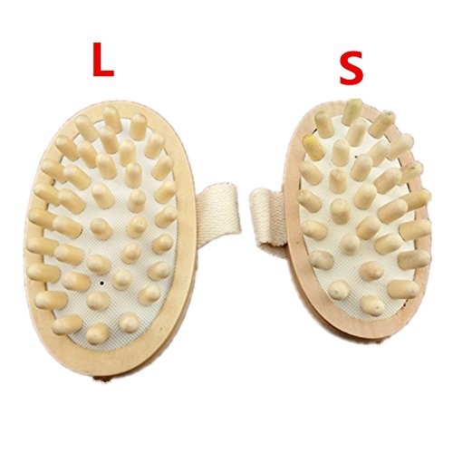 SGirl Natural Wood Wooden Hand-Held Massager Body Brush Cellulite Reduction (L+S)