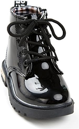 Kids' Boys' Girls' Bright Waterproof Lace-Up Ankle Boots(Little Kid/Big Kid) Size 10 Black